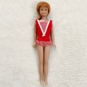 Vintage Mattel Skooter Doll #1040 Straight Leg Titian Red Hair Original Swimsuit